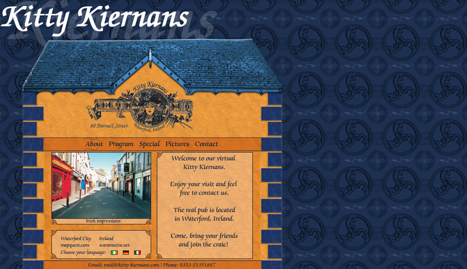 Art direction and web design for local pub in Waterford, Ireland.