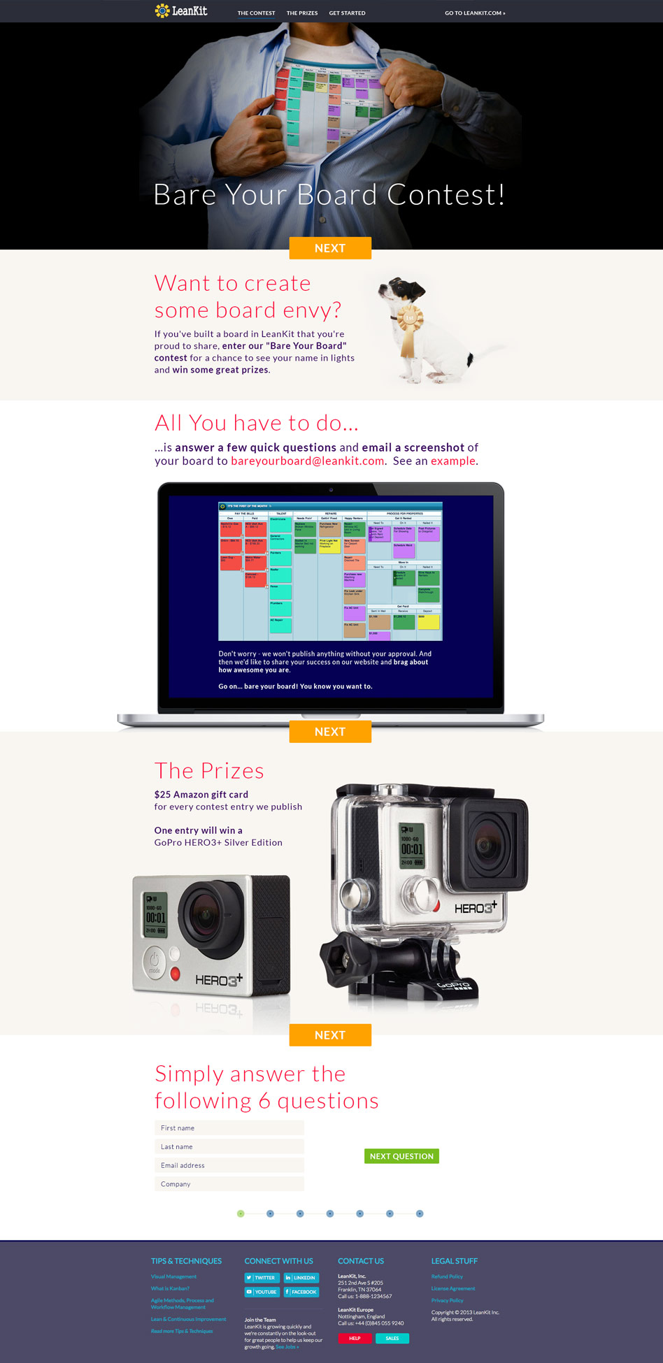 Web design for a LeanKit Case Study Pages