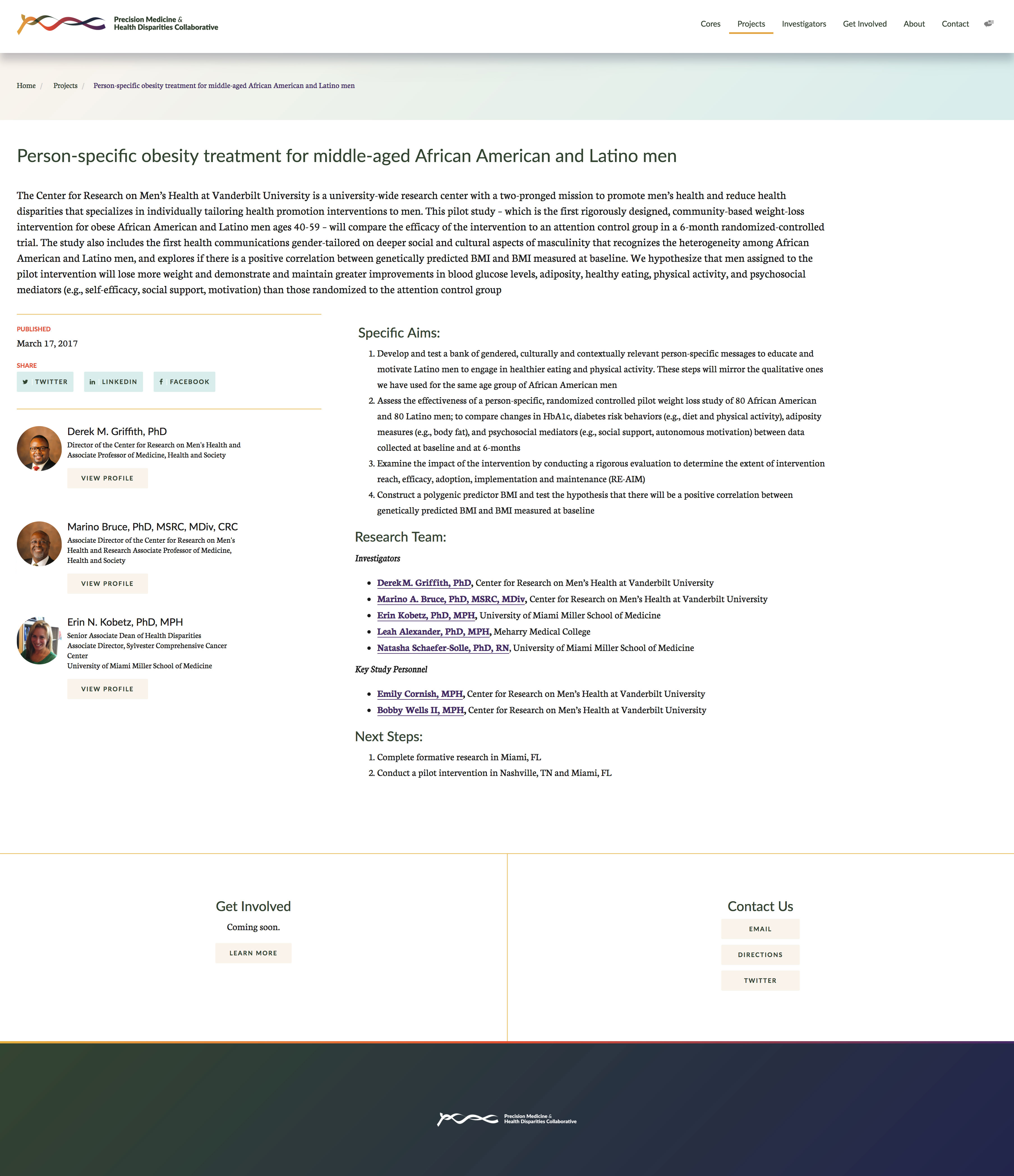UX & UI and Web design for Vanderbilt-Miami-Meharry